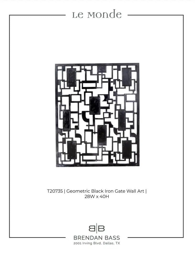 Geometric Black Iron Gate Wall Art