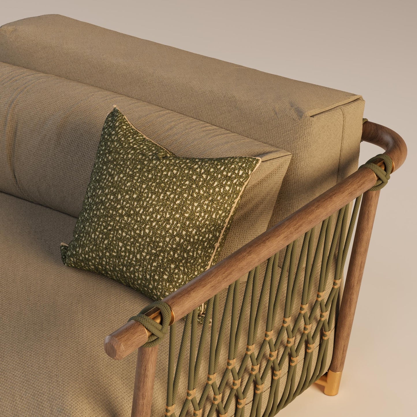 Tupi Outdoor Armchair – Wooden Frame with Nautical Rope & Stainless Steel Details, 2025