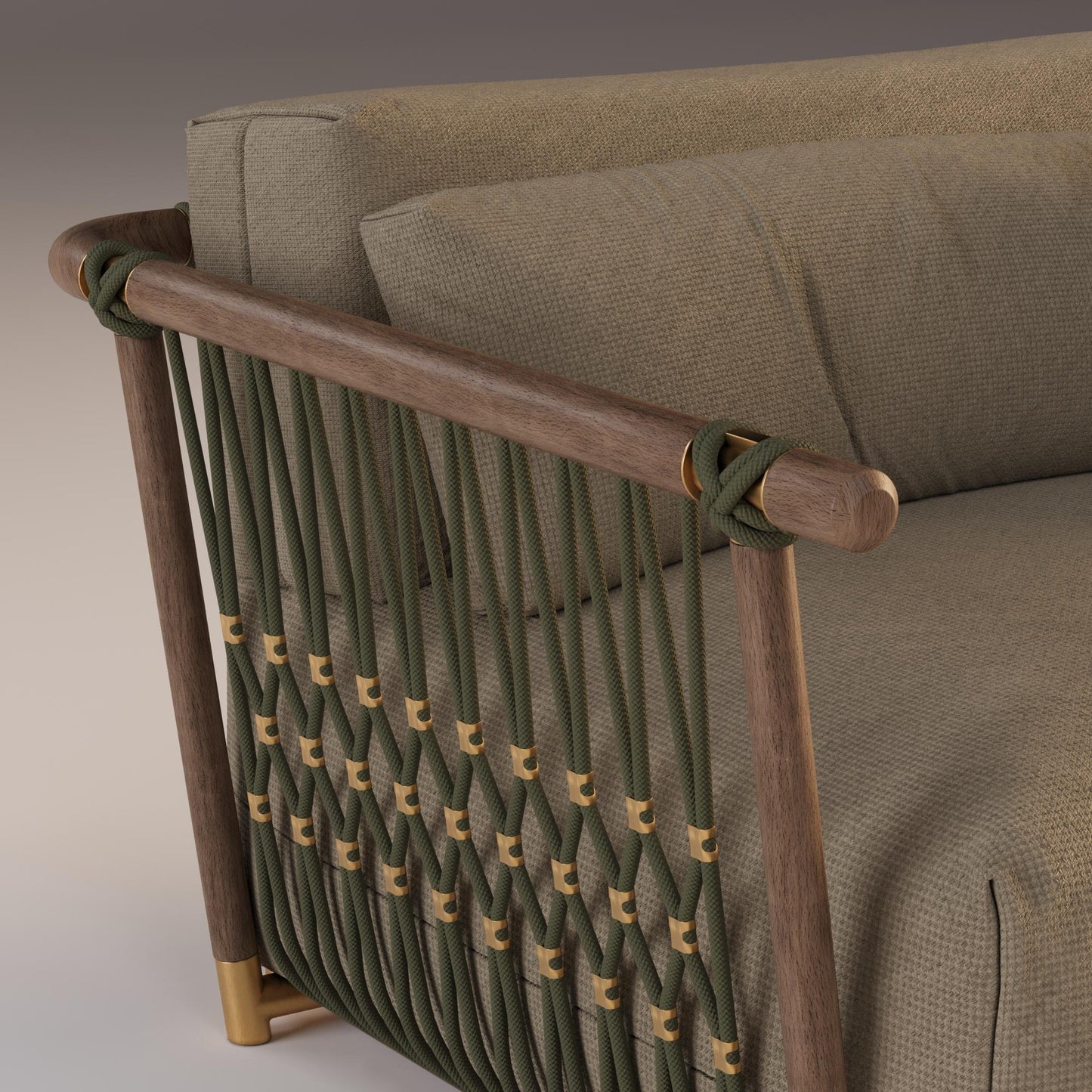 Tupi Outdoor Armchair – Wooden Frame with Nautical Rope & Stainless Steel Details, 2025