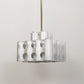 Tenfold Pendant 3TA 12 inch, Waxed Aluminum, Silver, Brutalist Ceiling Lamp, 70s