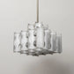 Tenfold Pendant 3TA 12 inch, Waxed Aluminum, Silver, Brutalist Ceiling Lamp, 70s