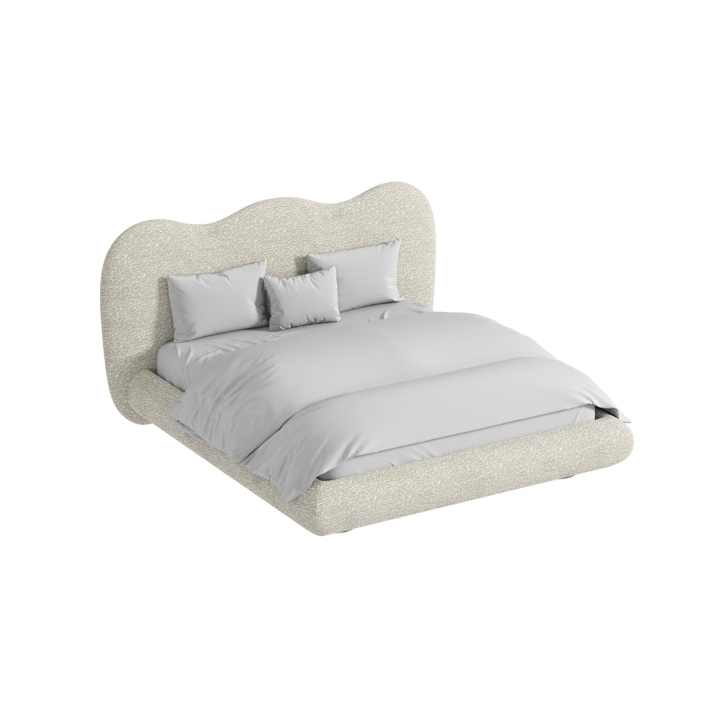 Dandy King Bed in Camio Textured Boucle Fabric