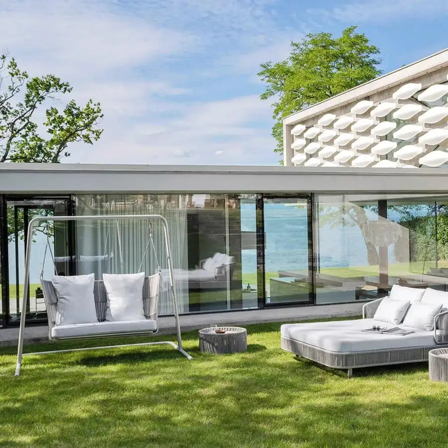 Outdoor Swinging Sofa with Custom Rope & Fabric Colors
