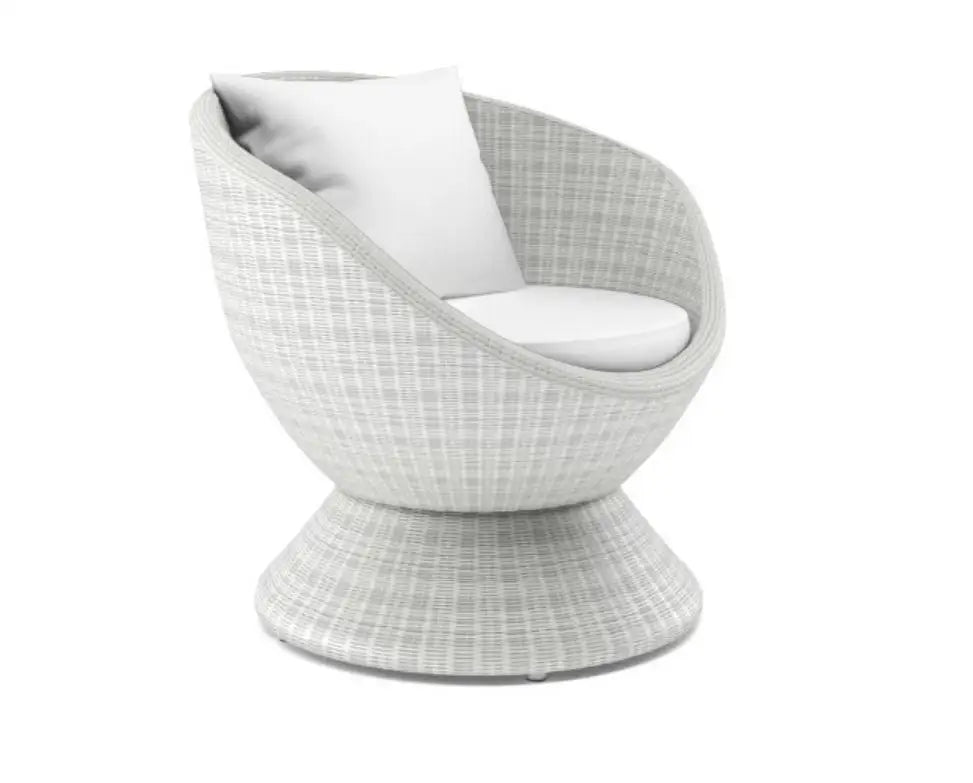 Outdoor Patio Wicker 360° Swivel Lounge Chair w/ Coffee Table Set