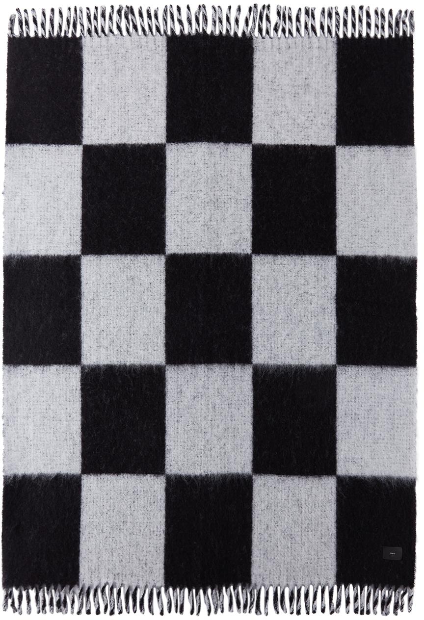 Viso Mohair Blanket 0501 Handwoven Black & White Luxury Blanket
