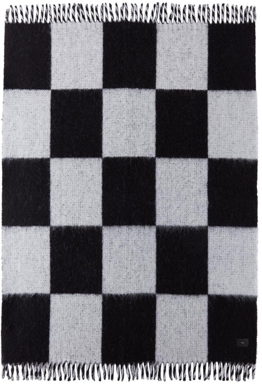 Viso Mohair Blanket 0501 Handwoven Black & White Luxury Blanket