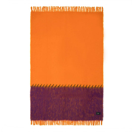Viso Mohair Blanket 0401 Handwoven Purple & Orange Luxury Blanket