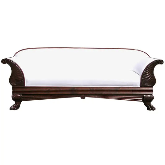 Jamaican Cuban Mahogany Upholstered Sofa