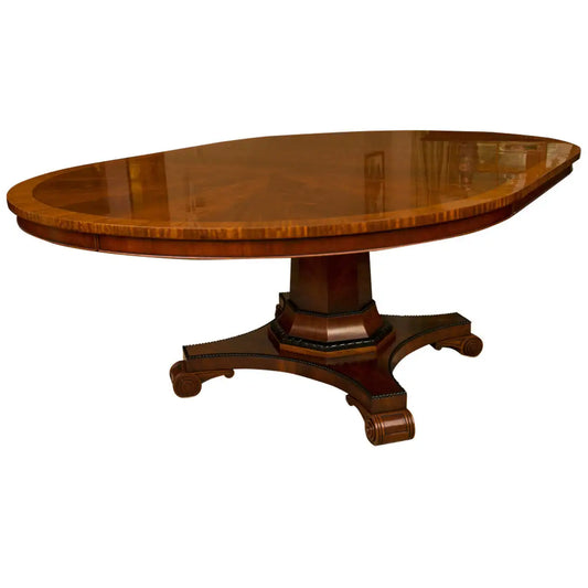 Custom Regency Style 56" Diameter Mahogany Dining Table