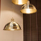 Factory Medium Suspension Light in Brass