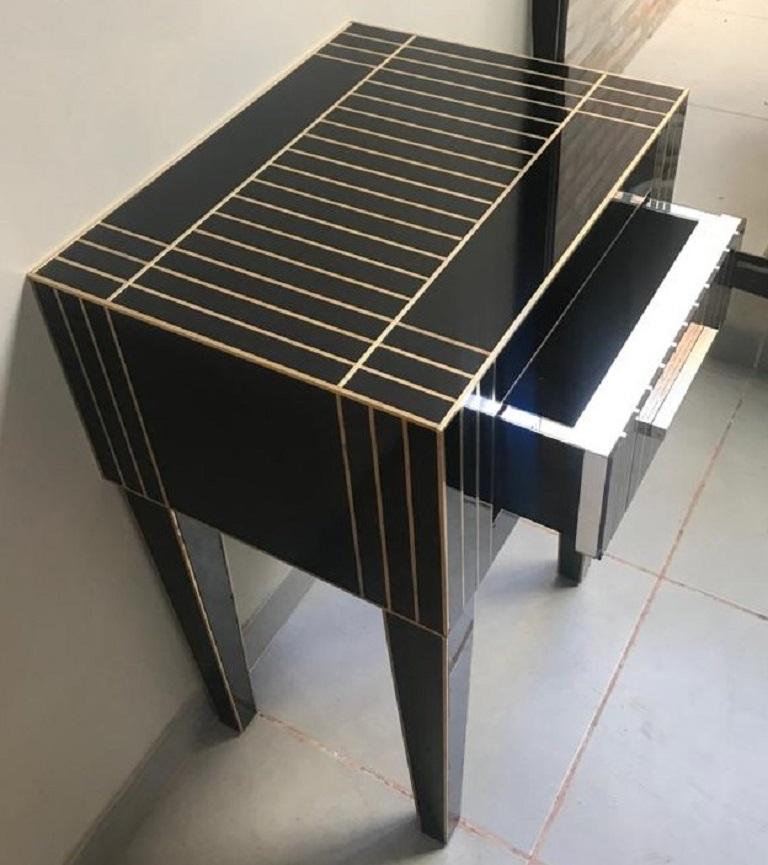 Mirrored Nightstand – Black Mirror with Chrome Accents