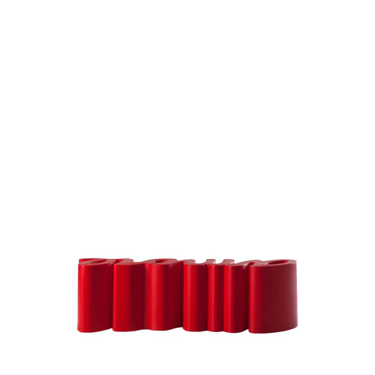 Red wavy object on a white background