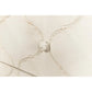 Close-up of a decorative headboard with intricate patterns on a white background