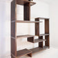 Vintage 1980s Asymmetrical Stained Wood Shelf – Room Divider