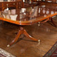 Custom English Flame Mahogany Double Pedestal Dining Table