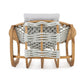 Outdoor Woven Rope Armchair in Solid Natural Teak 'Set of 2'