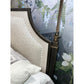 King French Metal Canopy Bed with Upholstered Headboard