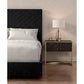 Black Chevron Tufted Upholstered Queen Bed
