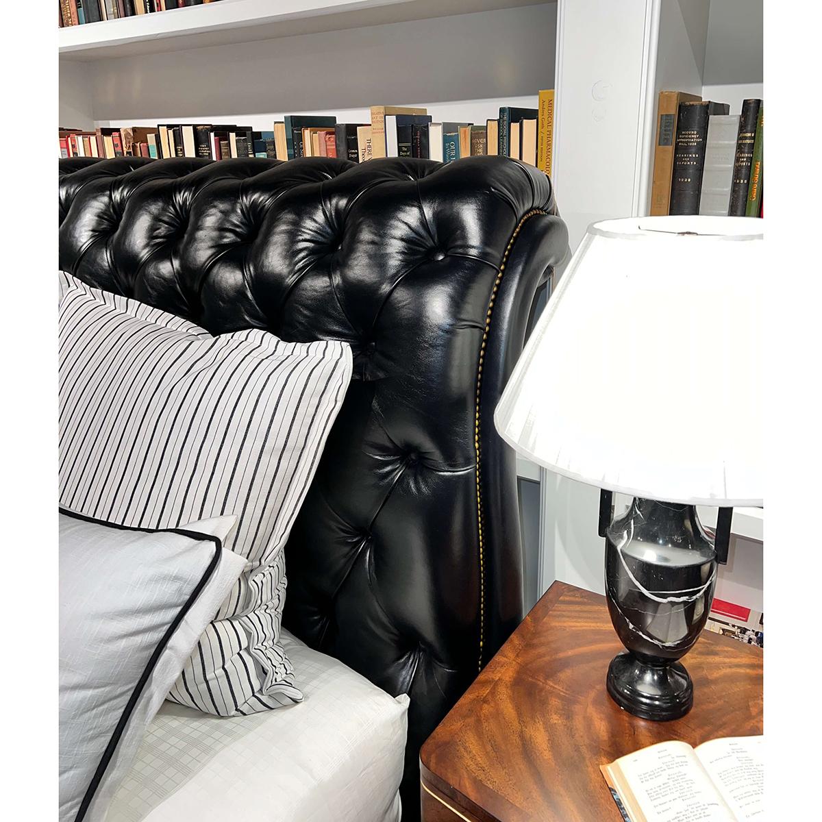 Classic Tufted Leather King Bed