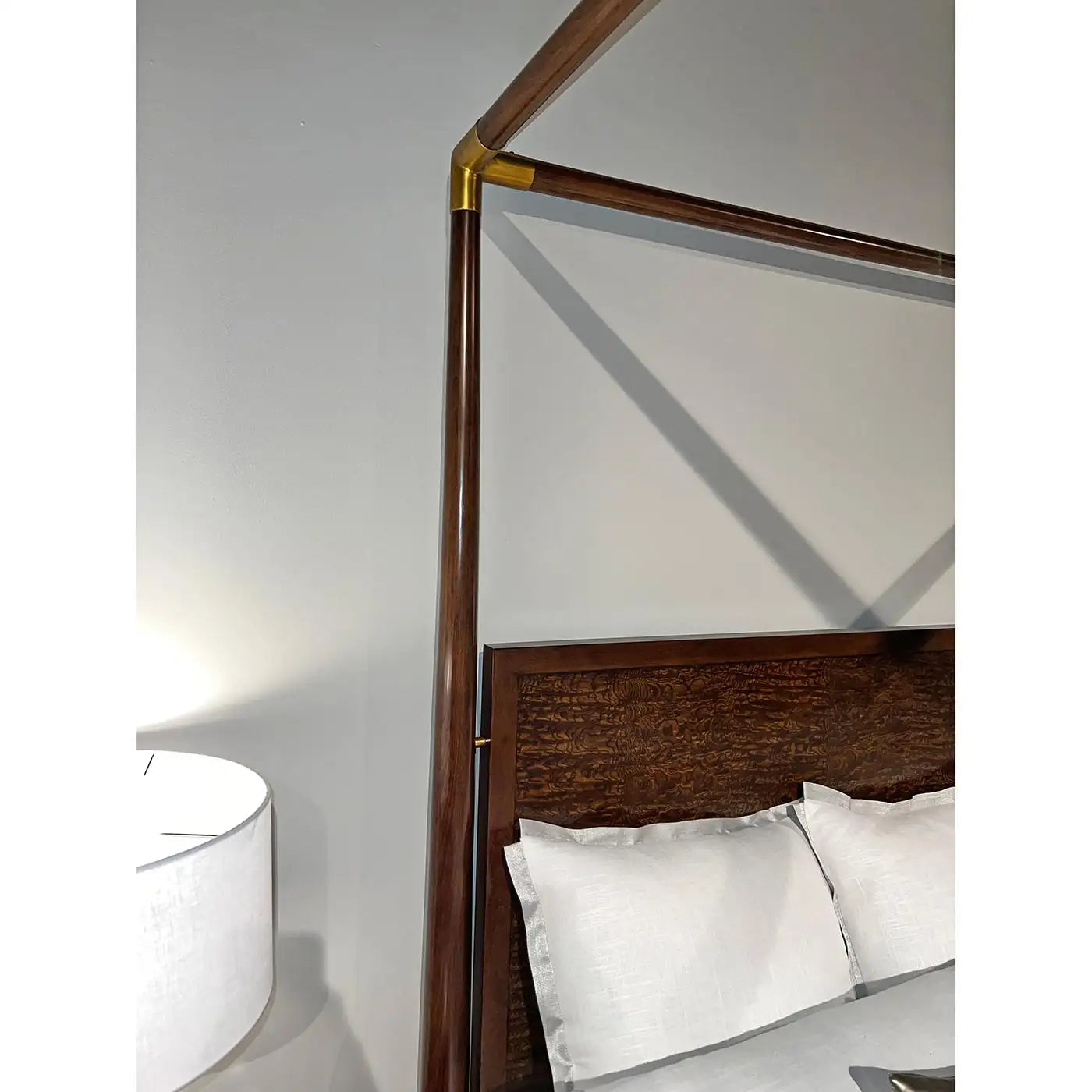 Mid-Century Modern Canopy Bed Queen Size