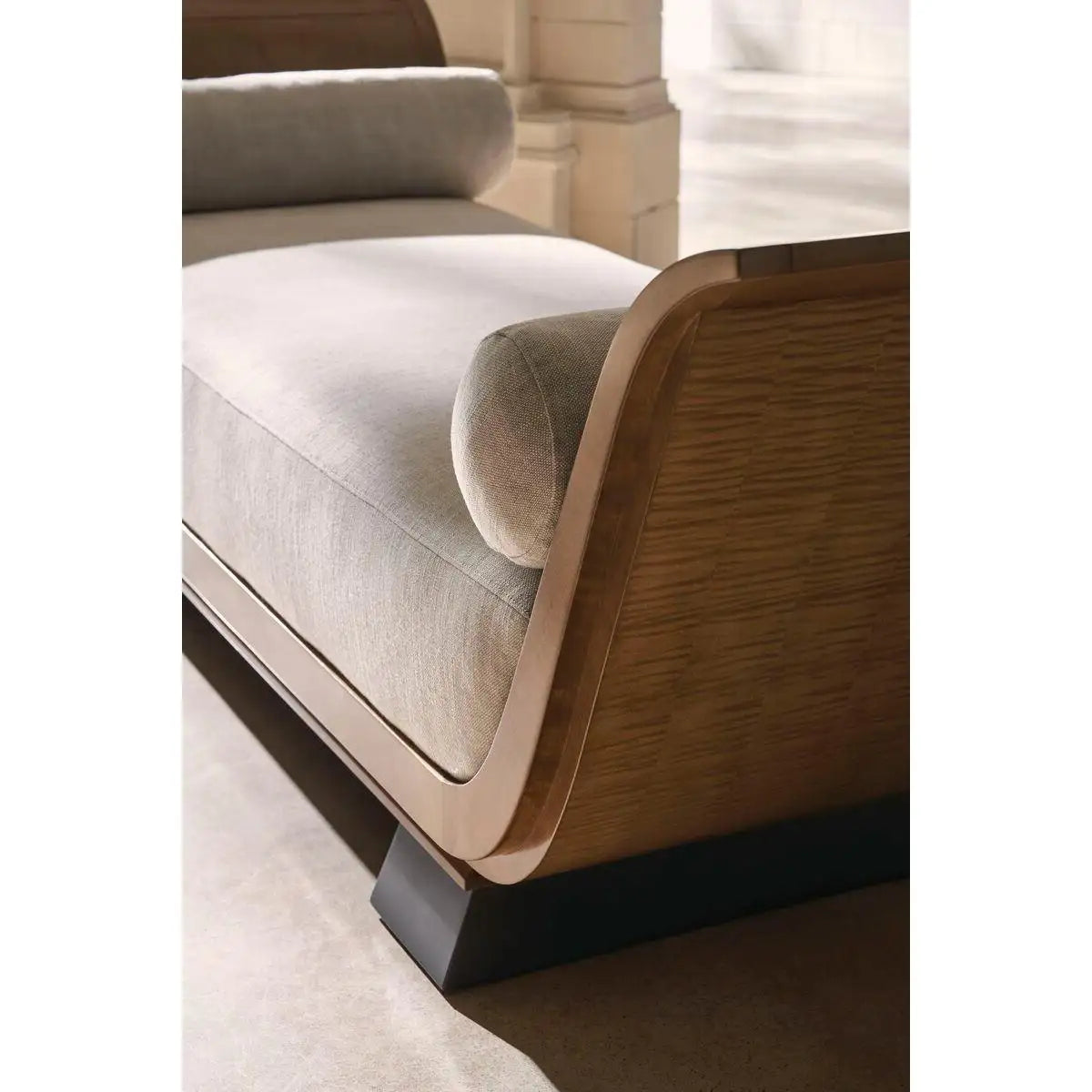 Classic Daybed Bench in Toasted Sycamore & Linen