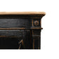 LONG DIRECTOIRE STYLE ANTIQUED BLACK BUFFET – 6-DOOR PINE SIDEBOARD