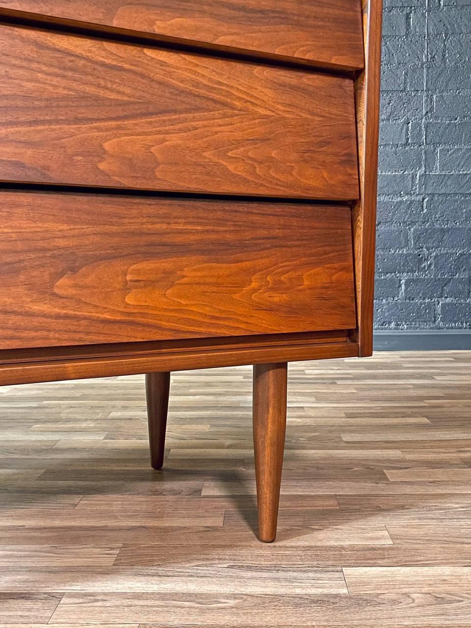 Mid-Century Modern Walnut Highboy Dresser – Expertly Refinished