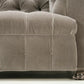 Custom Built Chesterfield Sofa in Mohair with Solid Bronze Nickel Plated Feet