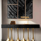 Sculptural and Luxurious "Argos" Futuristic Console Table in Black and Gold