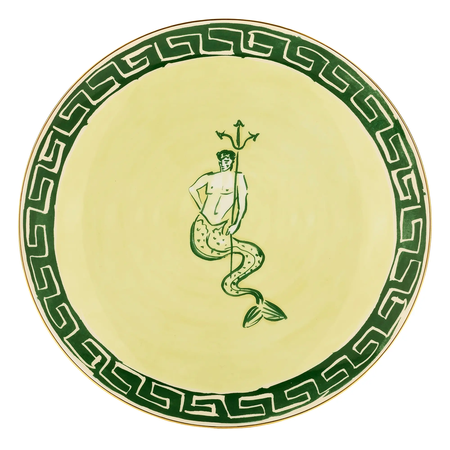 Mythical Marine Porcelain Charger Plate (Verde Giallo)