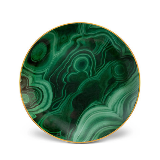 Malachite Porcelain Canapé Plate Set of 4