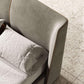 American King Bed Fully Upholstered in Velvet with Piping