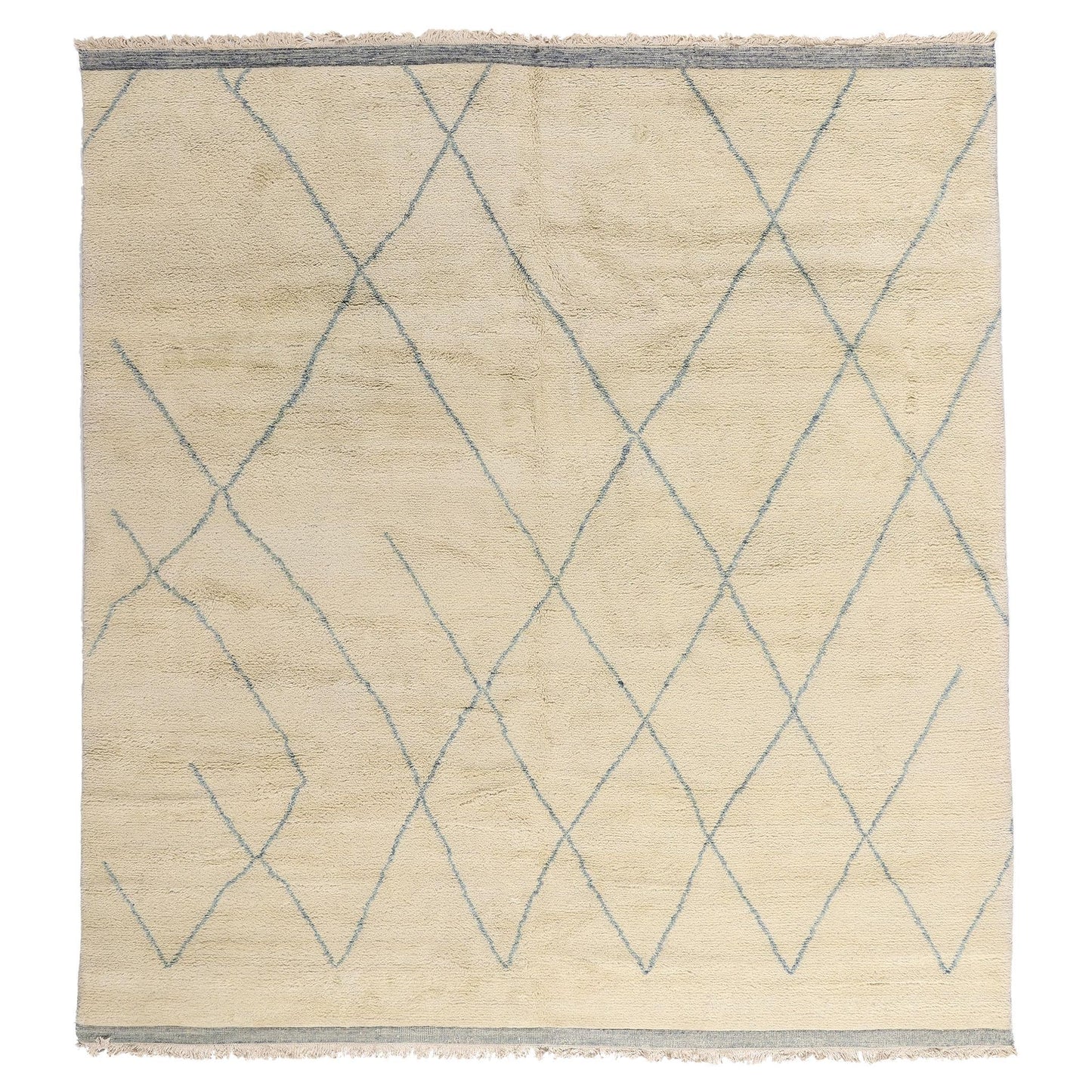 Organic Modern Moroccan Wool Rug  Minimalist Style 287 x 312 cm