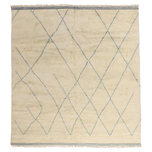 Organic Modern Moroccan Wool Rug  Minimalist Style 287 x 312 cm