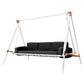 Modern Gray Weatherproof Upholstered Stainless Steel Outdoor Swing Sofa