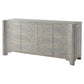 Decorative sideboard with geometric pattern on a white background