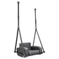 Modern Outdoor Swing Chair in Black Stainless Steel with Black Waterproof Fabric