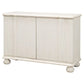 White wooden cabinet with a ribbed texture on a white background