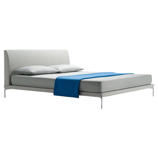 Queen Size Talamo Bed with Single Springing in Grey Upholstery