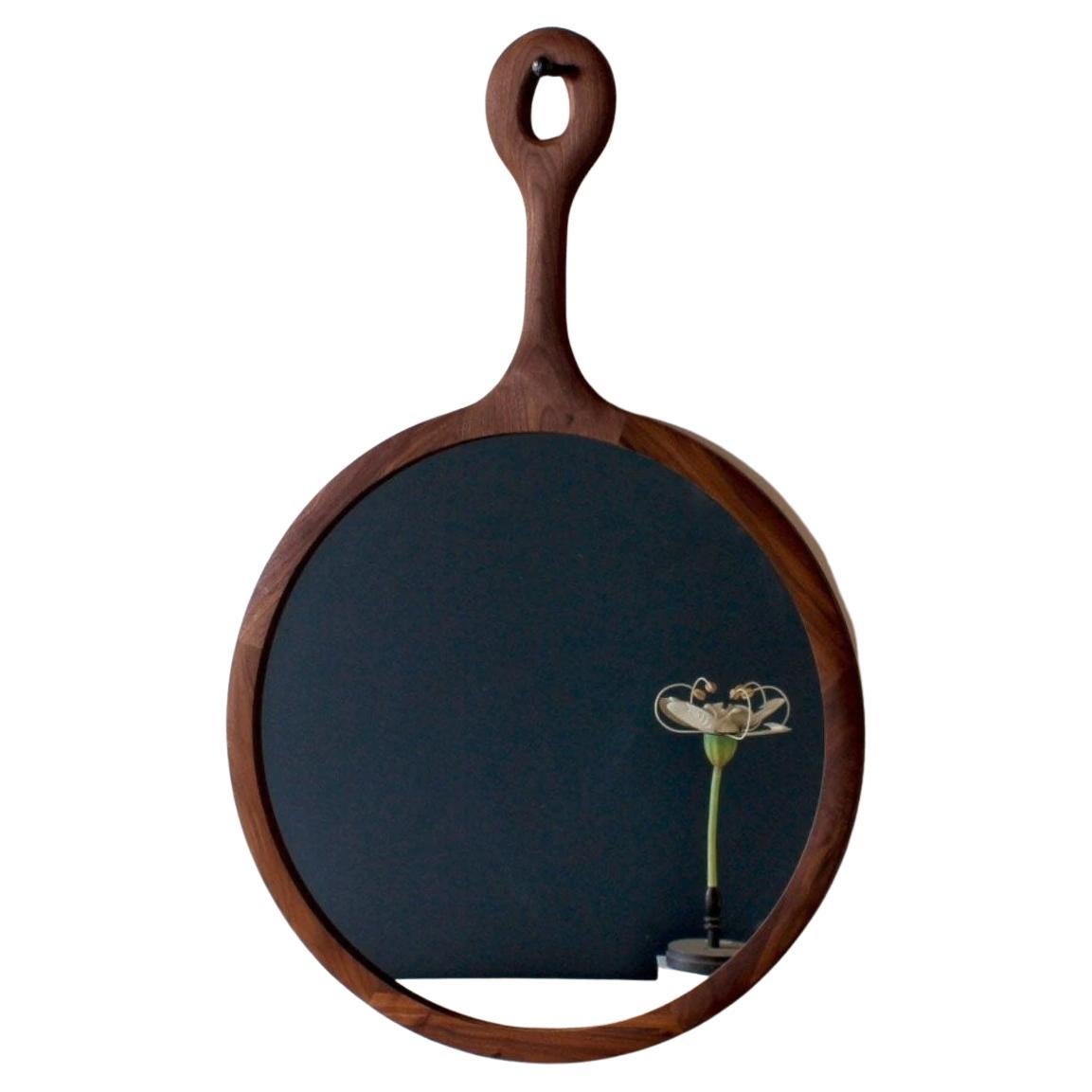 Large Sophia Wall Mirror – Dark Walnut Frame with Hand-Hammered Iron Peg