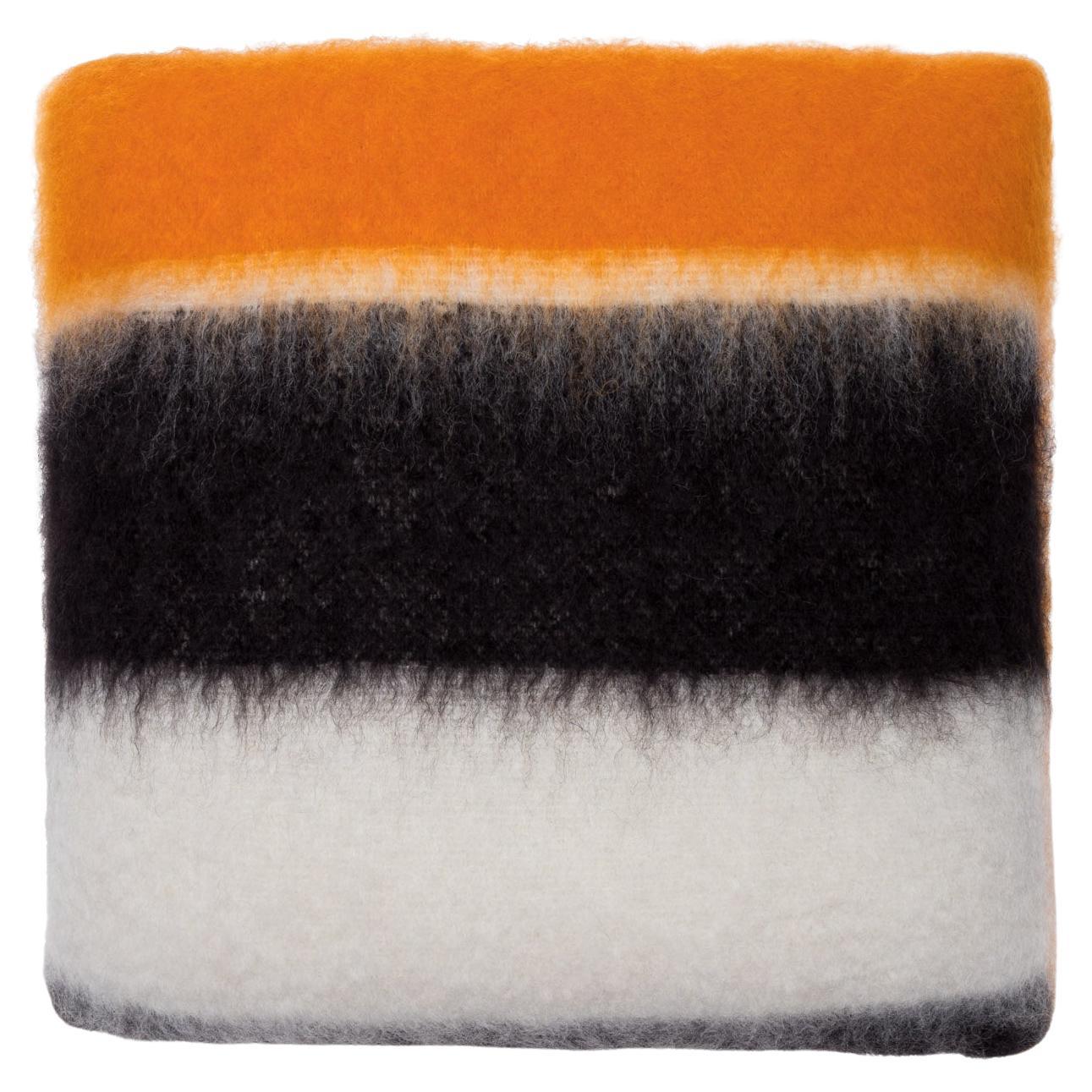 Viso Mohair Pillow Black, Orange & White, 50 x 50 cm