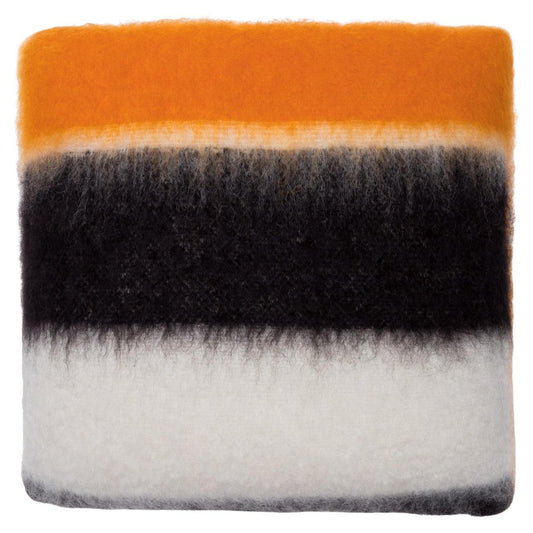 Viso Mohair Pillow Black, Orange & White, 50 x 50 cm