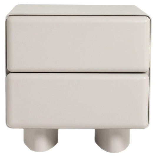 Tombul 2-Drawer Nightstand – Cloud Grey with Push-to-Open Mechanism