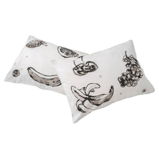 Fruit Hand-Painted Cotton Pillow Cases – Set of 2, 51 x 66 cm
