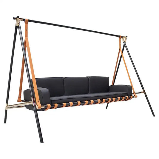 Exterior Swing with Stainless Steel Frame, Acrylic Cover, and Transparent Fabric