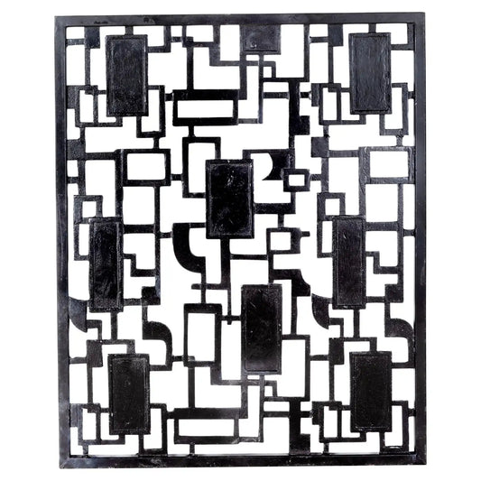 Geometric Black Iron Gate Wall Art