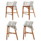 Set Of 4 Outdoor Barstools In Solid Teak