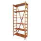 Scandinavian Modern Beech Wood Bookcase – 1970s Adjustable Shelving
