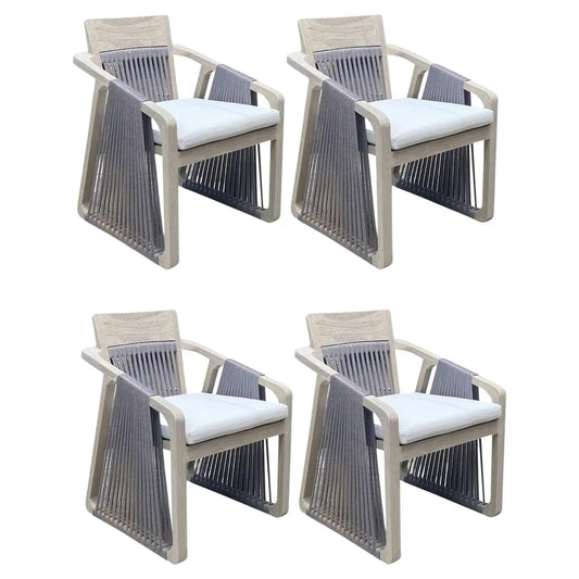 Outdoor Dining Chairs in Grey Teak 'Set of 4'