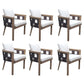 Outdoor Teak Dining Chairs In Walnut Brown Finish (Set Of 6)